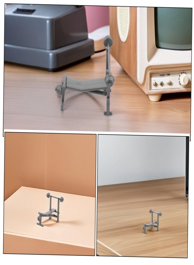 JOINPAYA Miniature Dollhouse Gym Workout Equipment Realistic Toy Exercise Accessories for Dollhouse Decoration Includes Barbell Weight Bench for Creative 2.59X2.28X2.12 Inch - Image 3